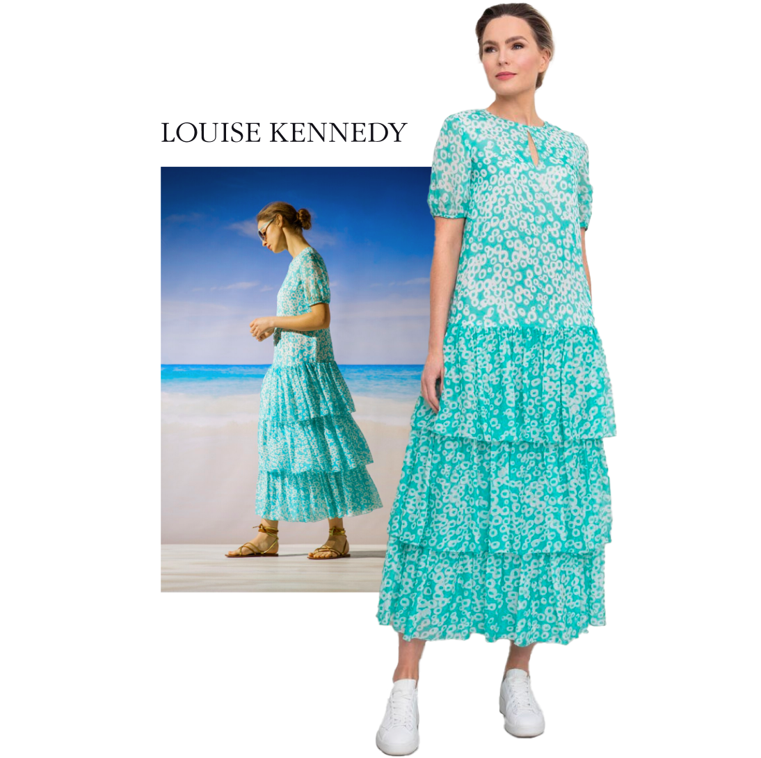 Collage apparel fashion green dress loiss kennedy